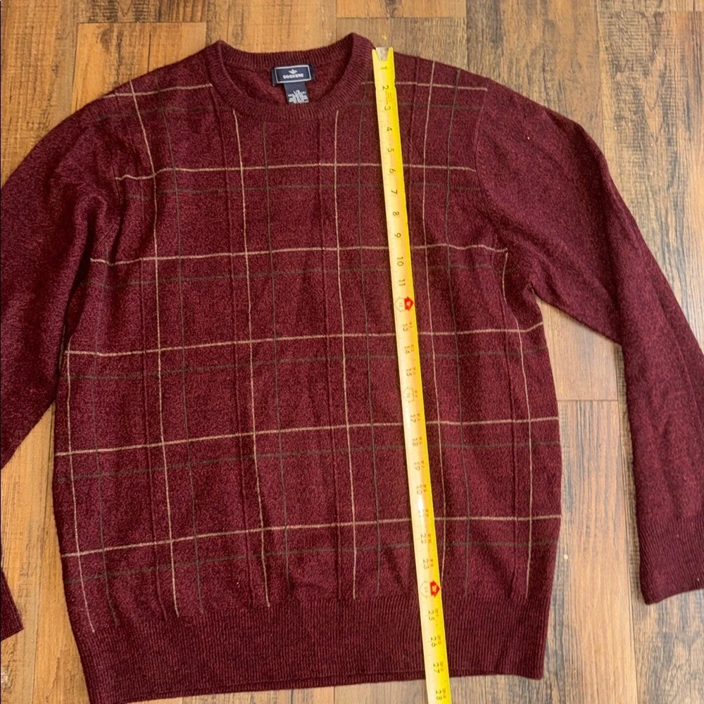 Dockers Men's Burgundy Check Crewneck Sweater